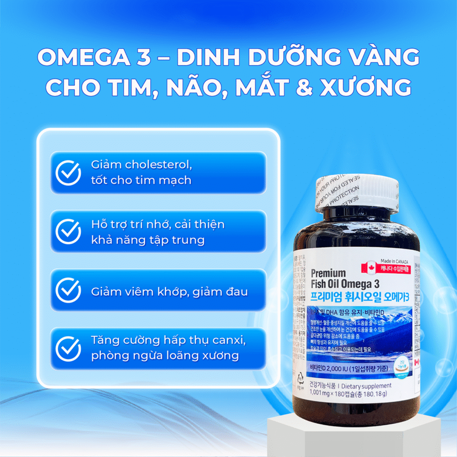 Công dụng vượt trội của Viên Uống Omega 3 Cao Cấp