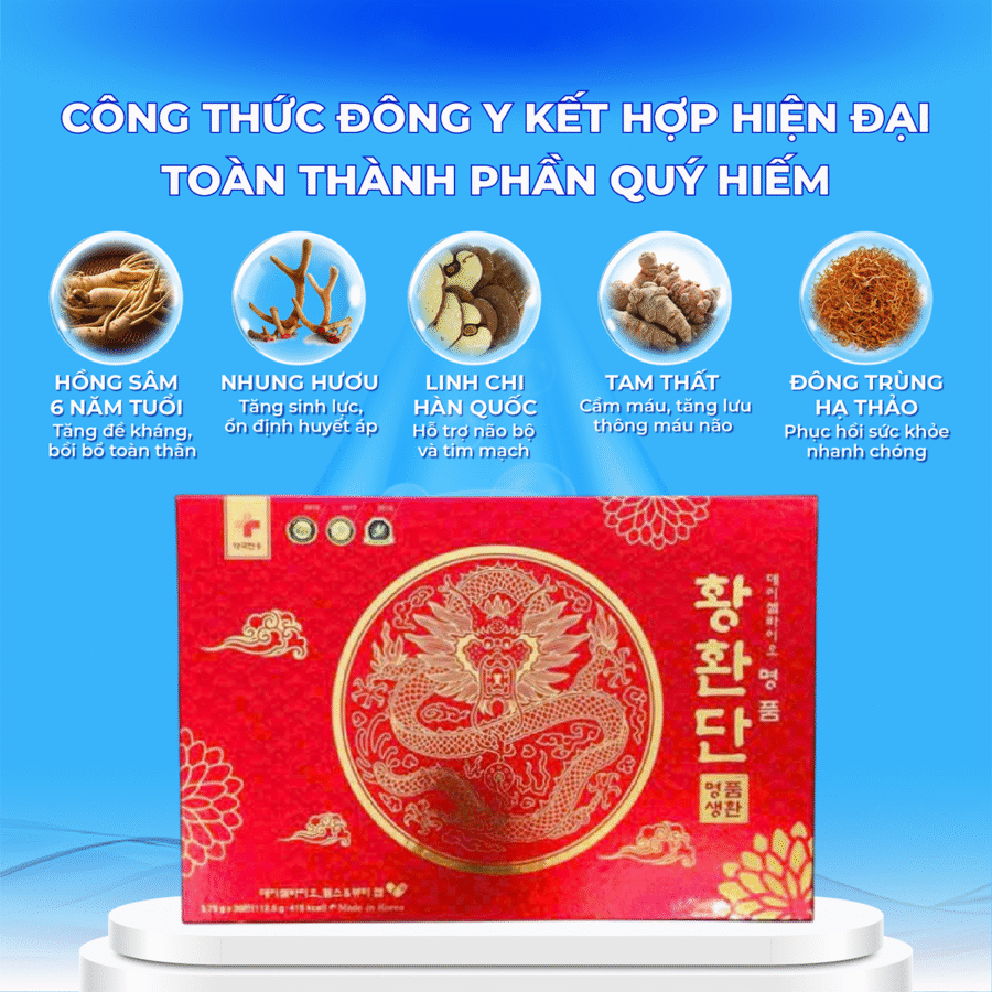Thành phần chính của Viên Uống Đột Quỵ Đỏ Cao Cấp