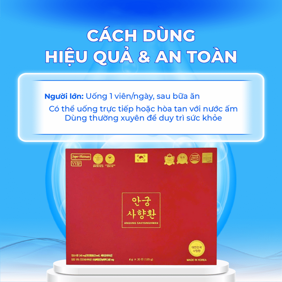 Hướng dẫn sử dụng Viên Uống Tăng Cường Sức Khỏe An Cung Xạ Hương hiệu quả