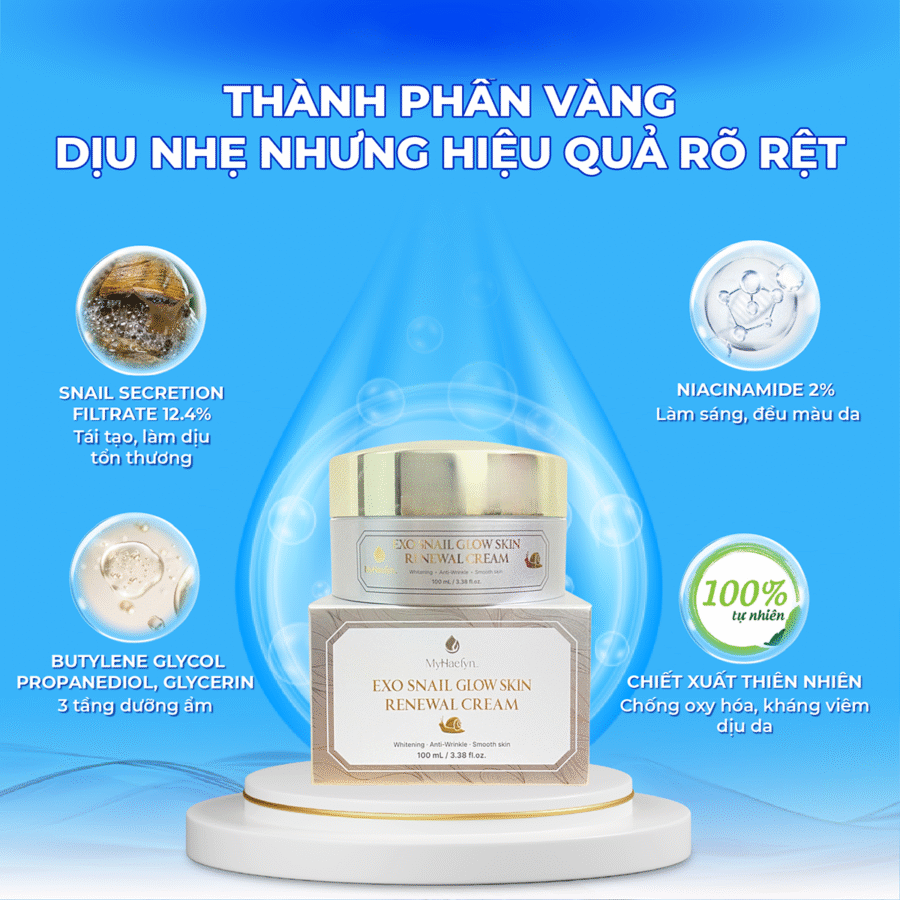 Thành phần chính của Kem Dưỡng Phục Hồi Ốc Sên Exosome MyHaelyn
