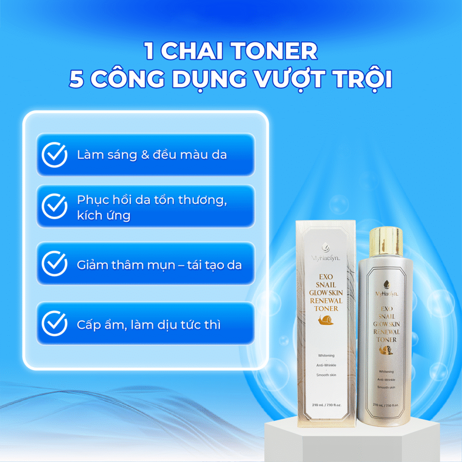 Công dụng vượt trội của Toner tinh chất ốc sên Exosome MyHaelyn