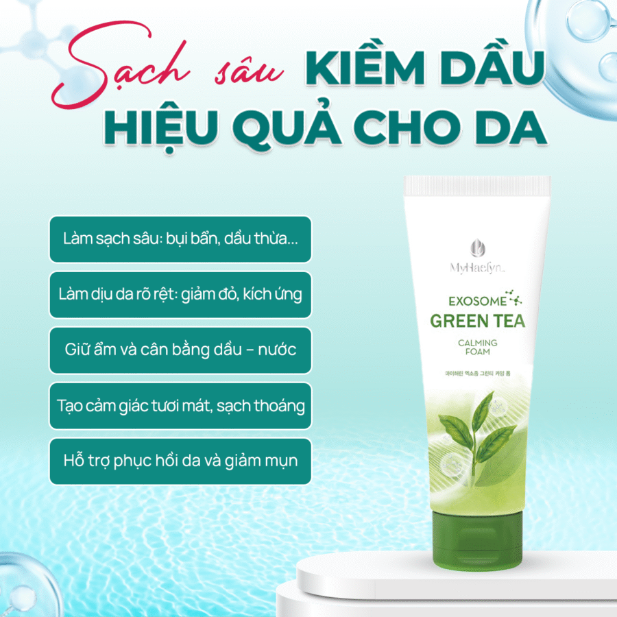 Công dụng của Sữa rửa mặt Exosome Trà Xanh