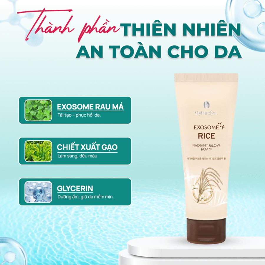 Thành phần của Sữa rửa mặt Exosome Gạo